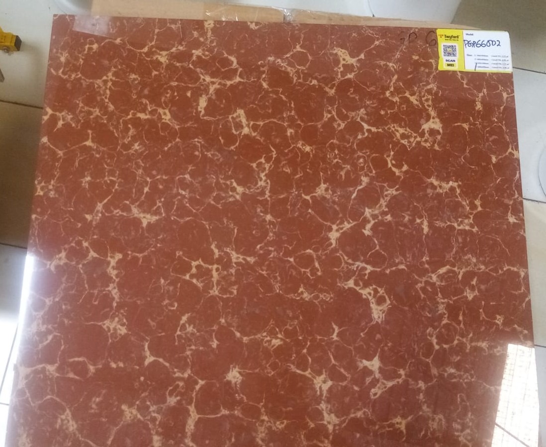 TwyFord PGP 66002 (China) Glossy Tiles (60x60)cm 4pcs Per Carton 1.44sqmtr floor Coverage